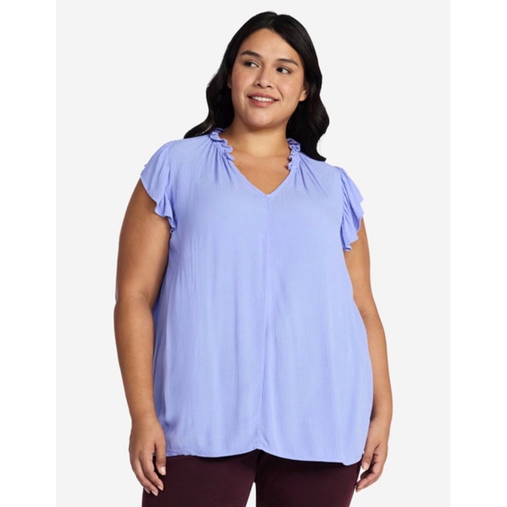 🌈Terra & Sky Women's Flutter Sleeve Blouse